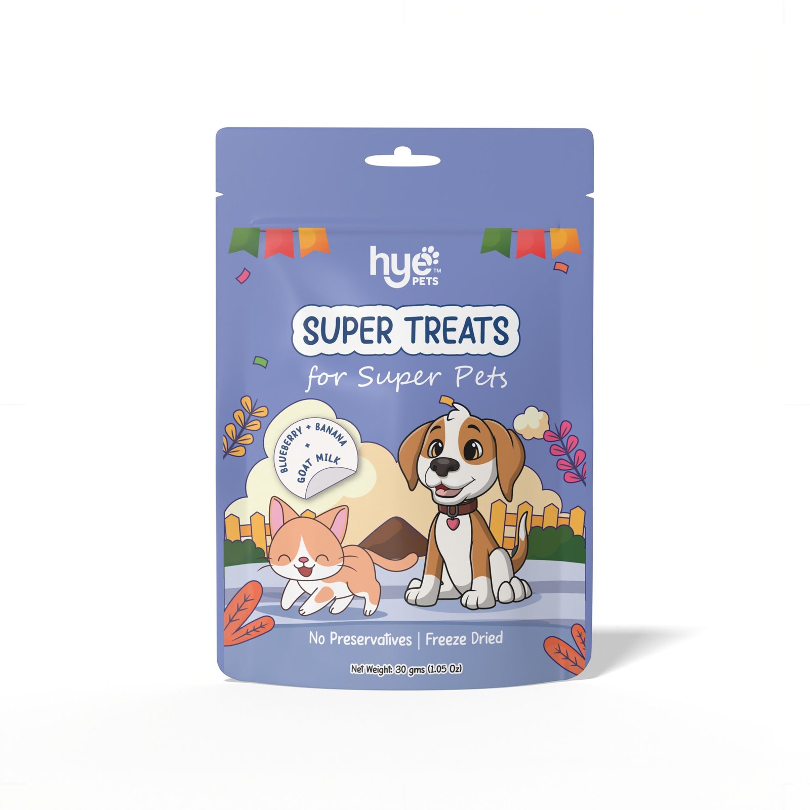 Super Treats for Super Pets made with Goat Milk, Blueberry and Banana | 30g
