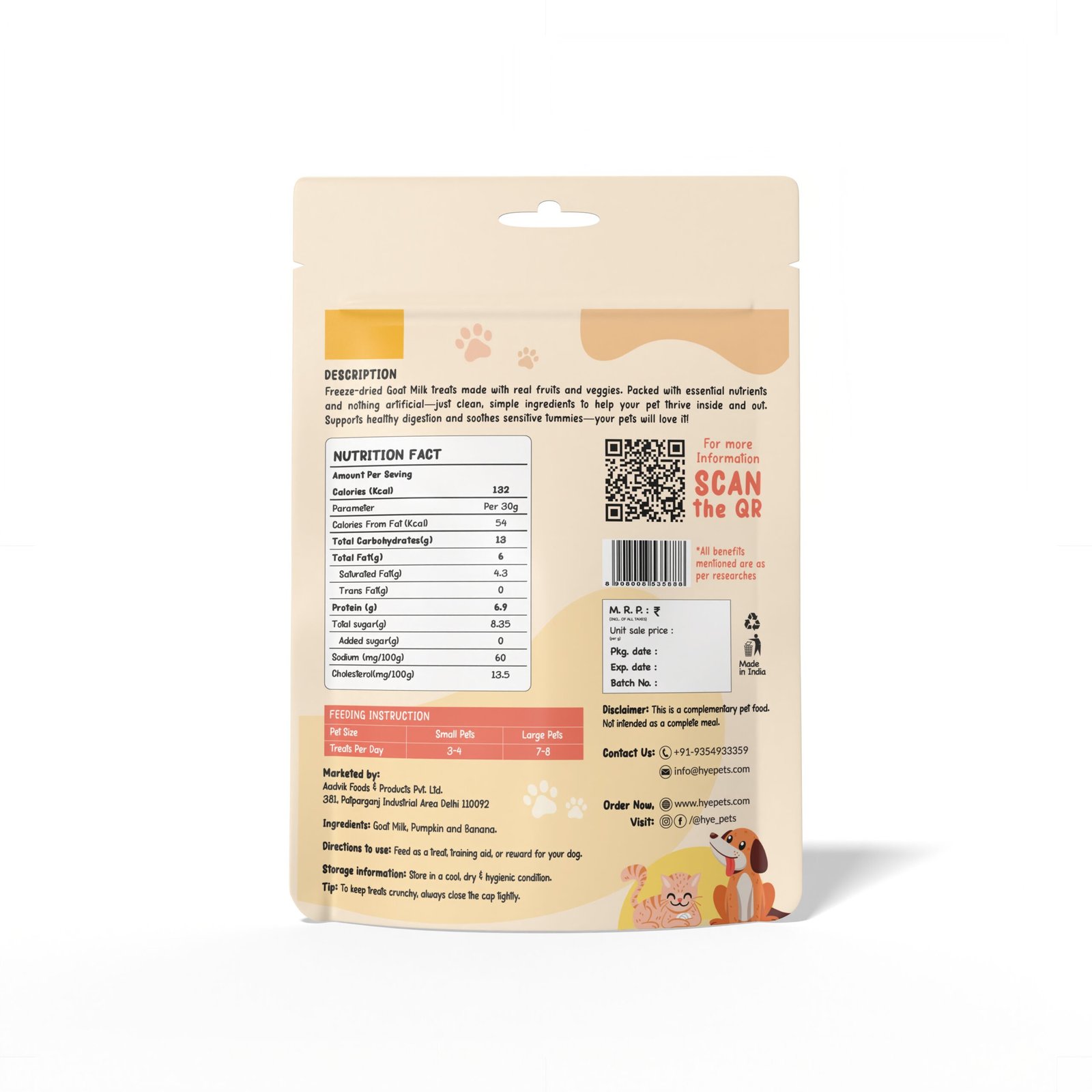 Super Treats for Super Pets made with Goat Milk, Pumpkin and Banana | 30g - Image 2