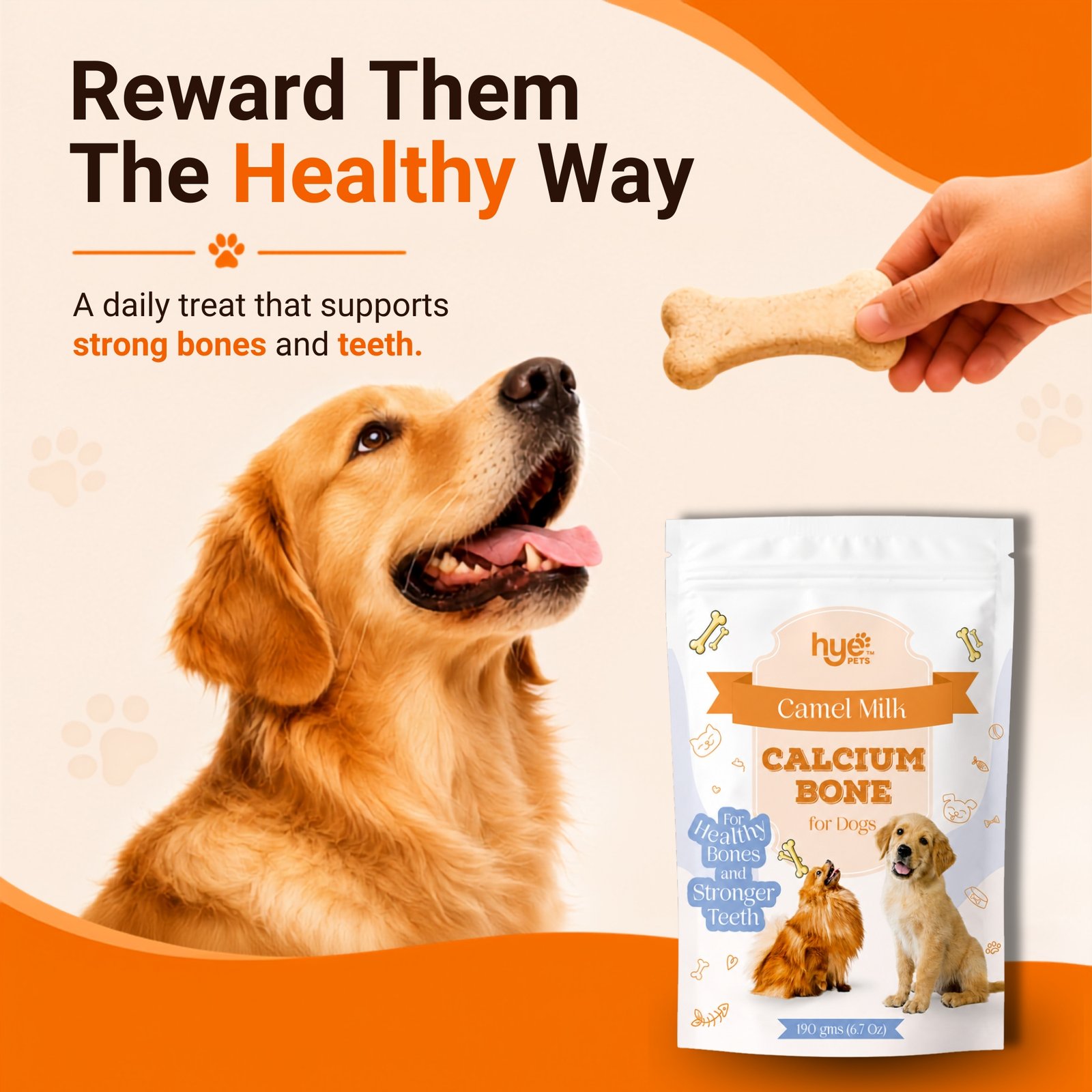 Camel Milk Calcium Bone for Dogs | Calcium-Rich Dog Treat | Strong Bones and Teeth | 190g - Image 7
