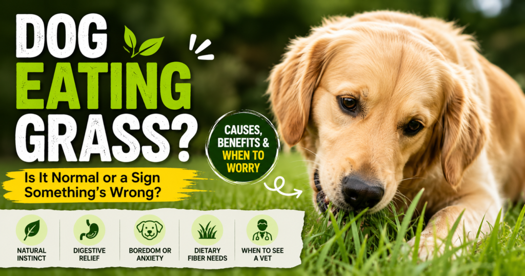 Dog Eating Grass
