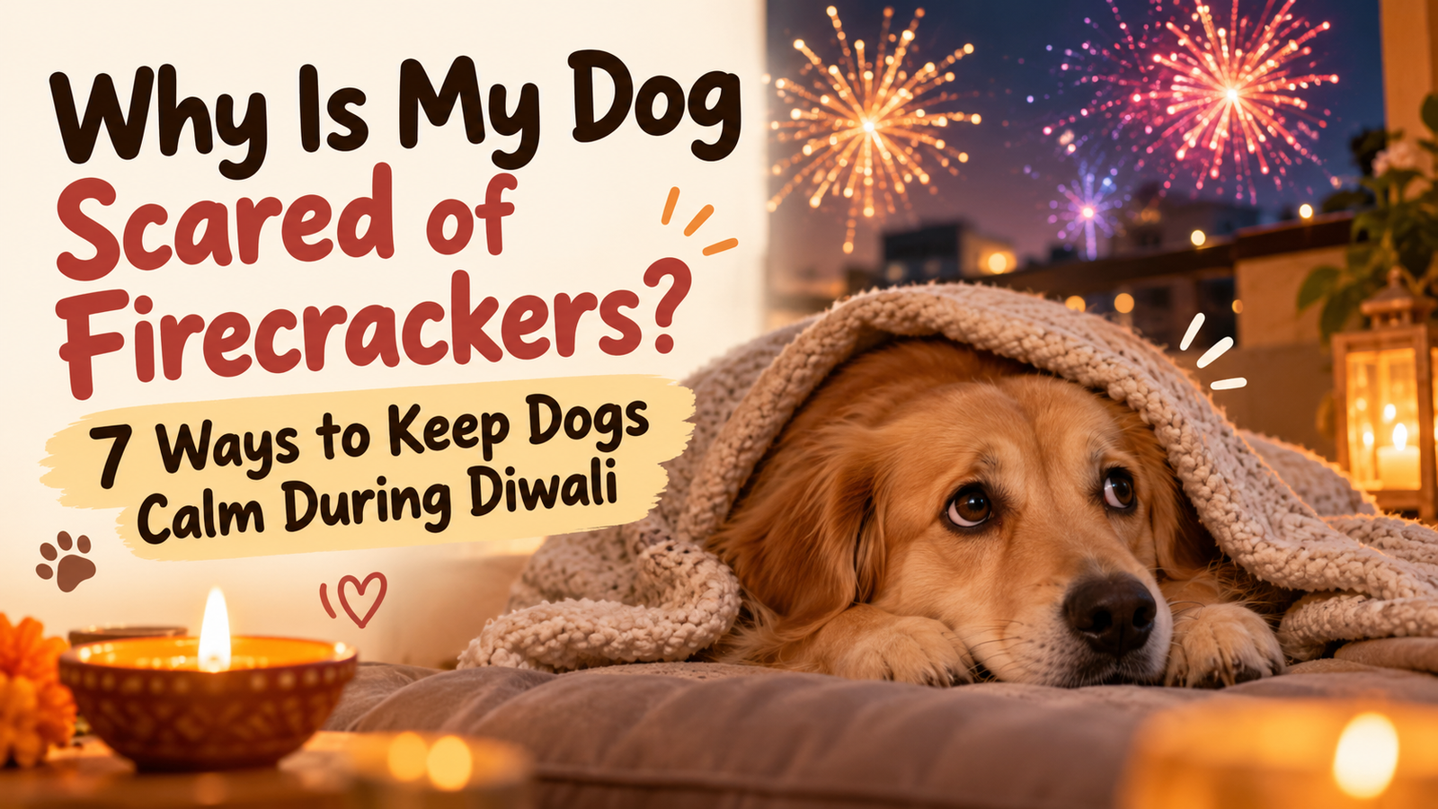 Why Is My Dog Scared of Firecrackers? 7 Ways to Keep Dogs Calm During Diwali